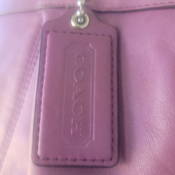 Coach Plum Leather Shoulder Bag - Picture 11 of 15
